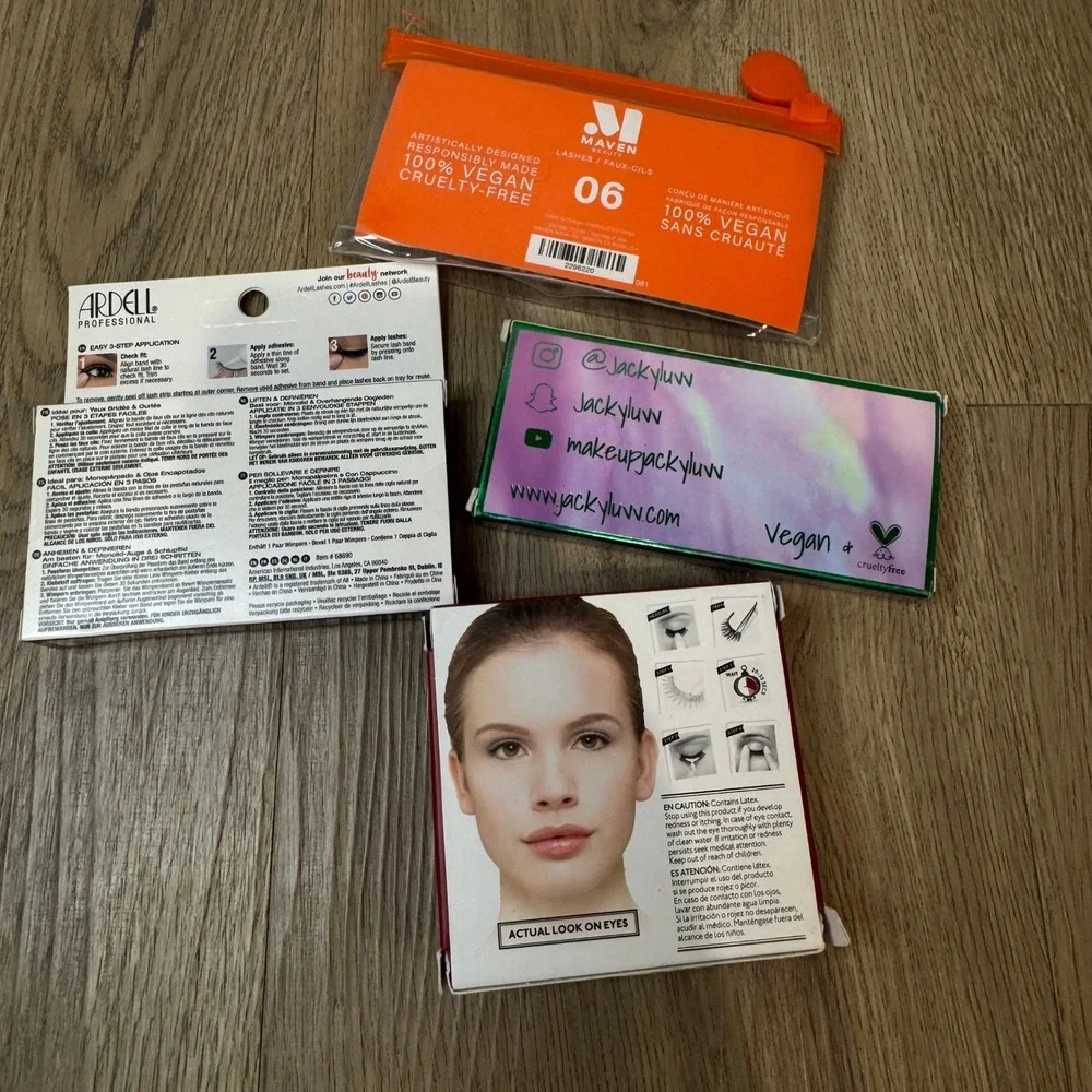 Ardell Eylure Maven Jacky Luvv False Eyelashes Bundle 4 Pairs Faux Mink Vegan
